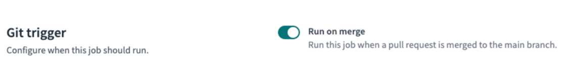 Screenshot: Run on merge